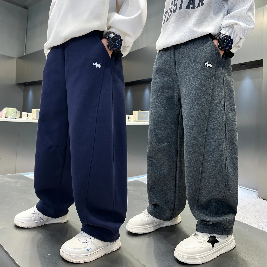 男童春秋休闲卫裤2025新款秋装中大童宽松百搭加绒裤男孩运动裤子