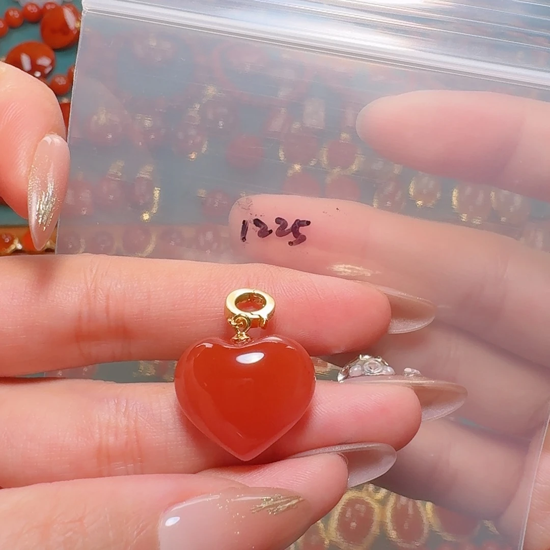 南红玛瑙银S925镶嵌吊坠