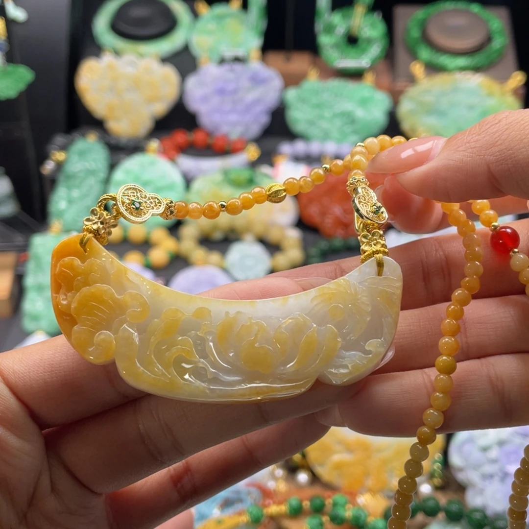 翡翠未镶嵌颈饰代编织