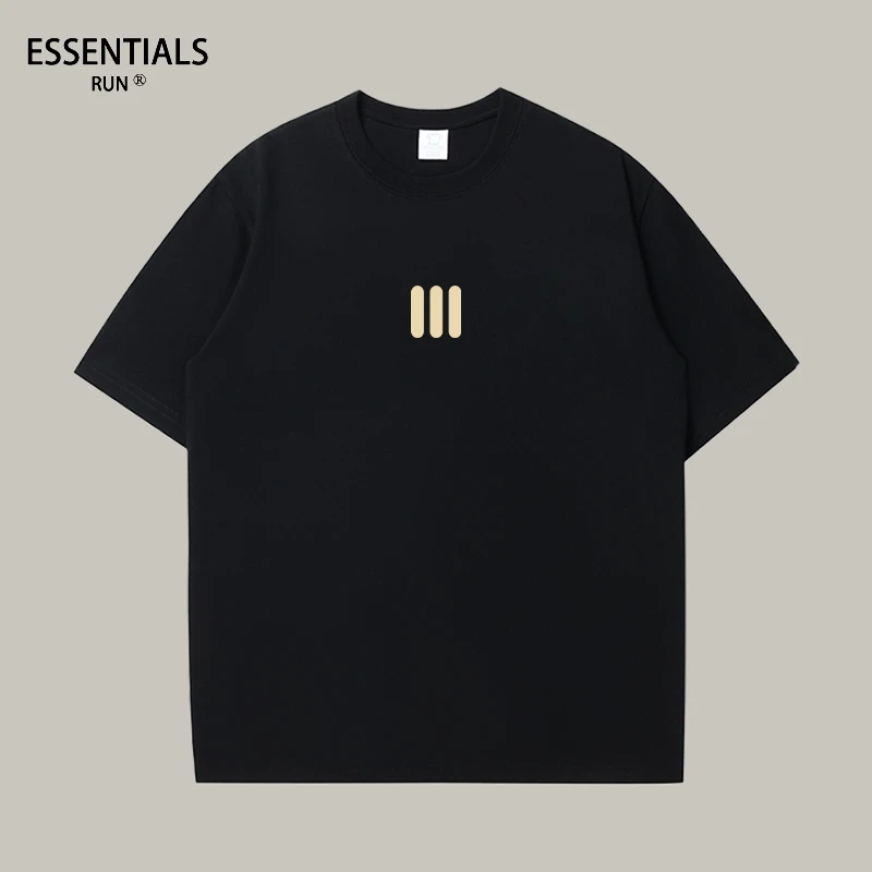 ESSENTIALS RUN潮牌重磅纯棉运动背心男夏季ins打底上衣短袖T恤