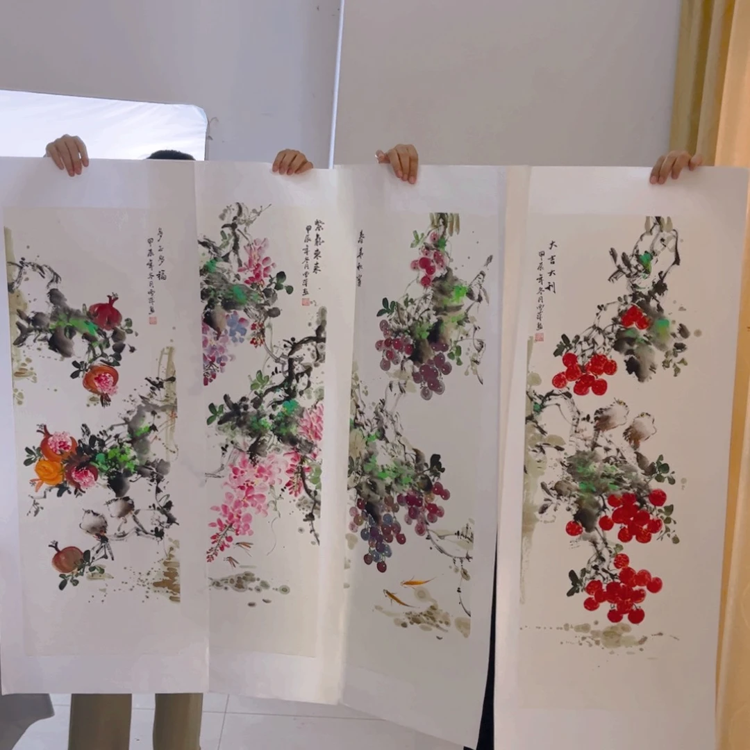 国画象山画舫精品手绘