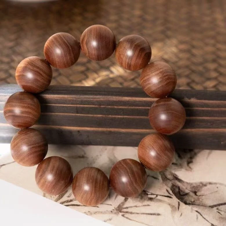 印度迈索尔沉水老山檀2.0圆珠单圈手串