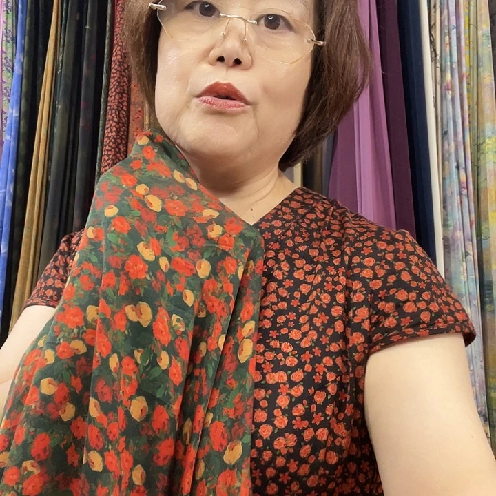 绿底云锦段3米面料面料