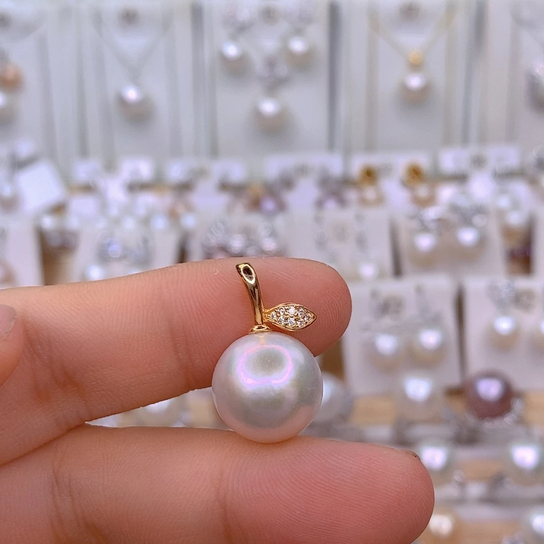 淡水珍珠银S925镶嵌颈饰