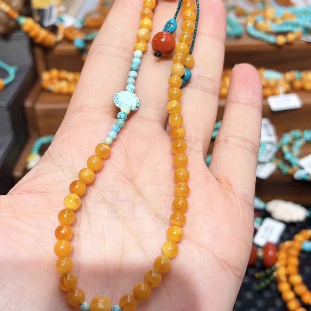 琥珀裸石未镶嵌手机挂