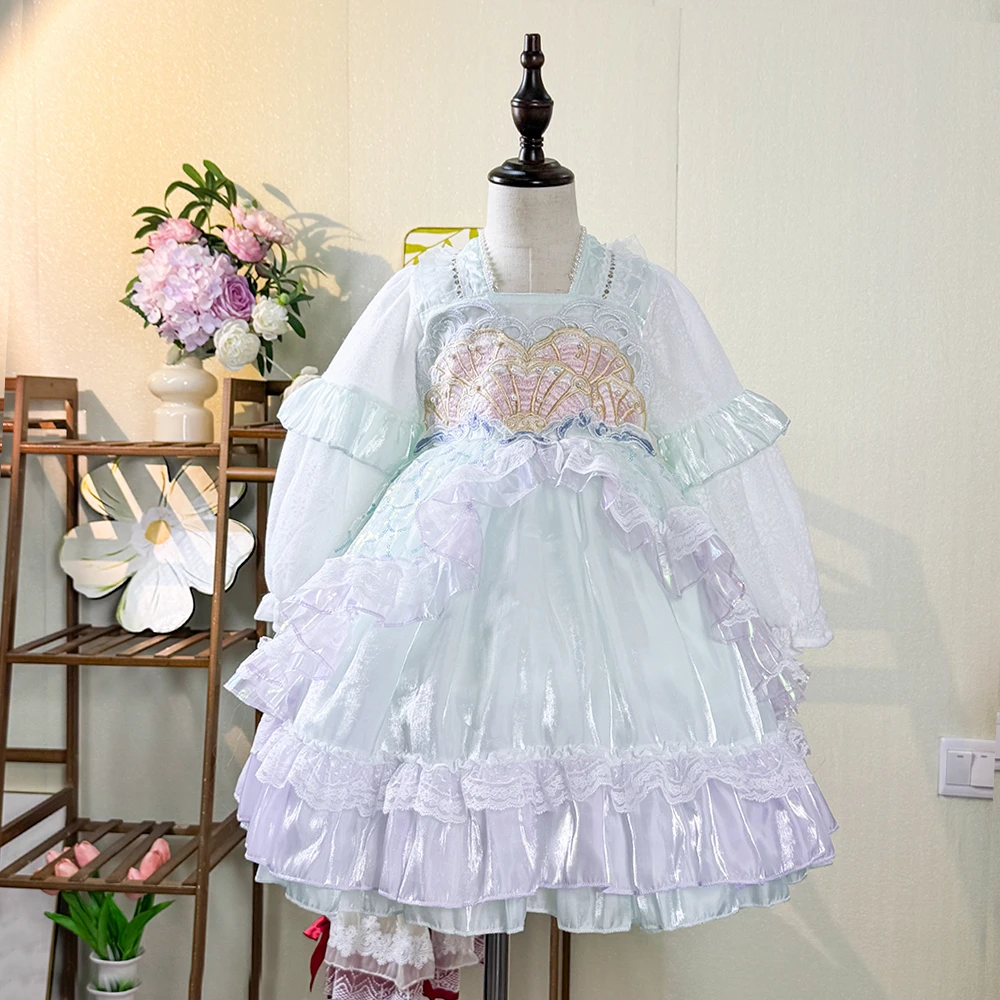 美人鱼公主儿童裙子春装2025新款洋气女孩套装衣服女童春秋连衣裙