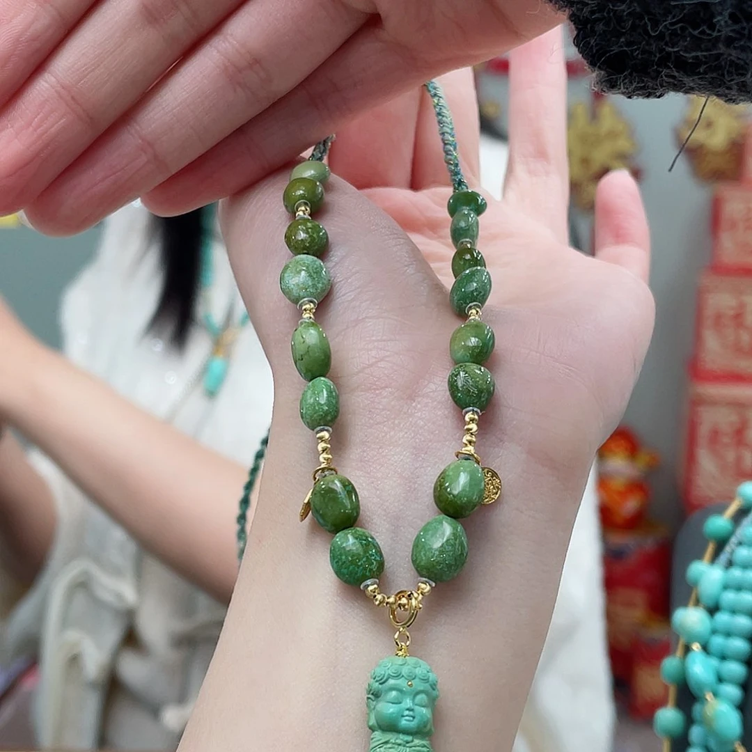 绿松石颈饰18K金镶嵌