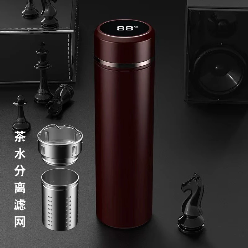 商务丝印保温杯便携数控食品logo不锈钢智能316测温礼品