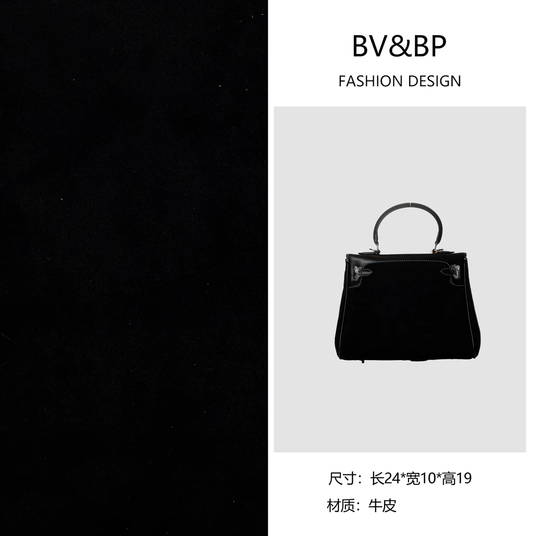 BV&BP· 原创设计 真皮高定手提单肩包  BV5525-黑色