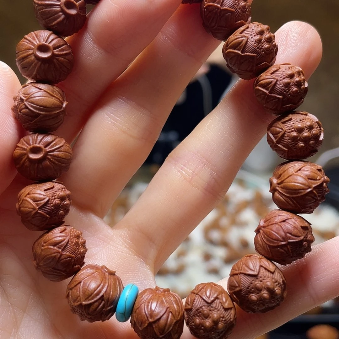 橄榄核手串/手链龙纹桃核 莲蓬