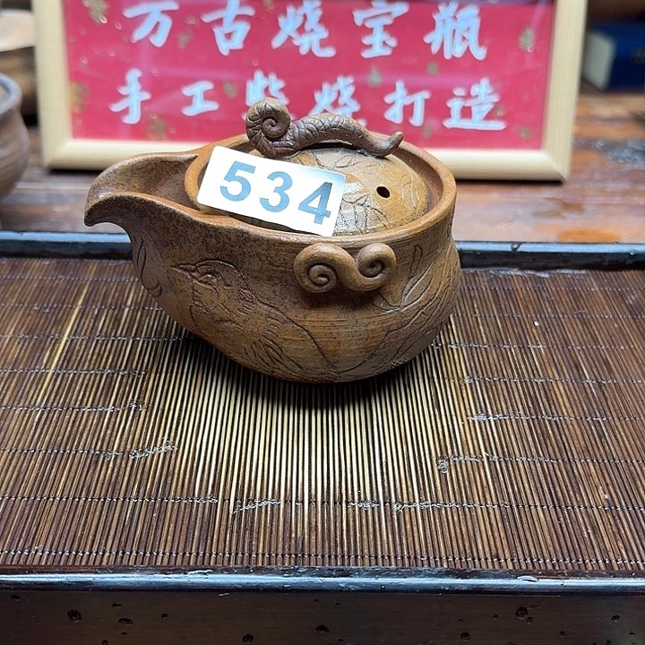 纯手工制作粗陶茶具