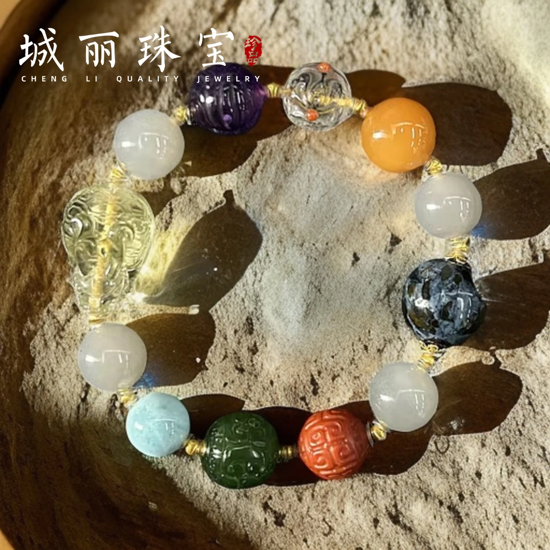 非金属皮质手链  【城丽】七星连珠钱到家手串/条ZJH-1952