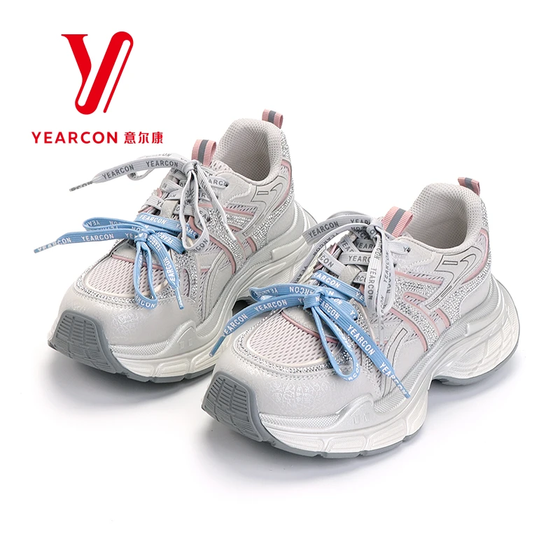 意尔康女鞋2026春季新款增高塑形爆款老爹鞋休闲鞋网面鞋子48682Y