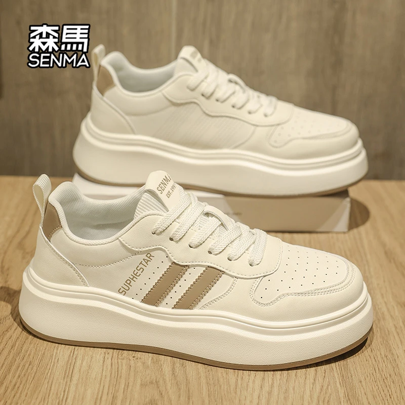 森马男鞋夏季新款高级感休闲学生小白潮鞋厚底增高百搭运动板鞋男