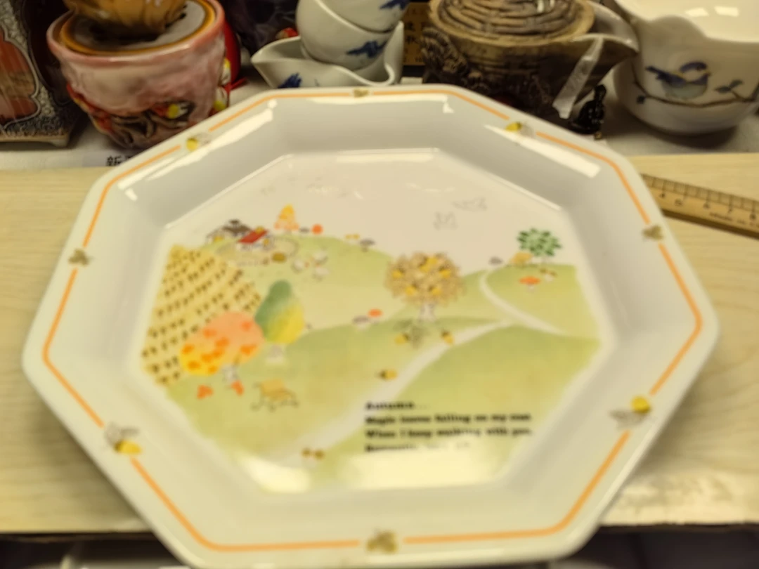 回流鸣海NARUMI田园八角盘口径24cm高度3.5cm不是全新默认微瑕