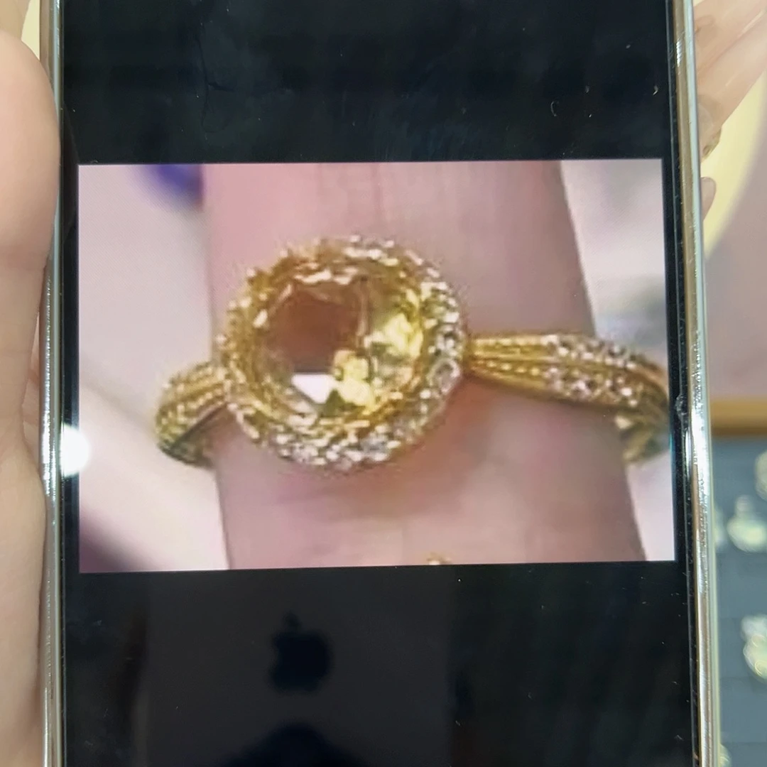 蛇纹石玉银S925镶嵌戒指