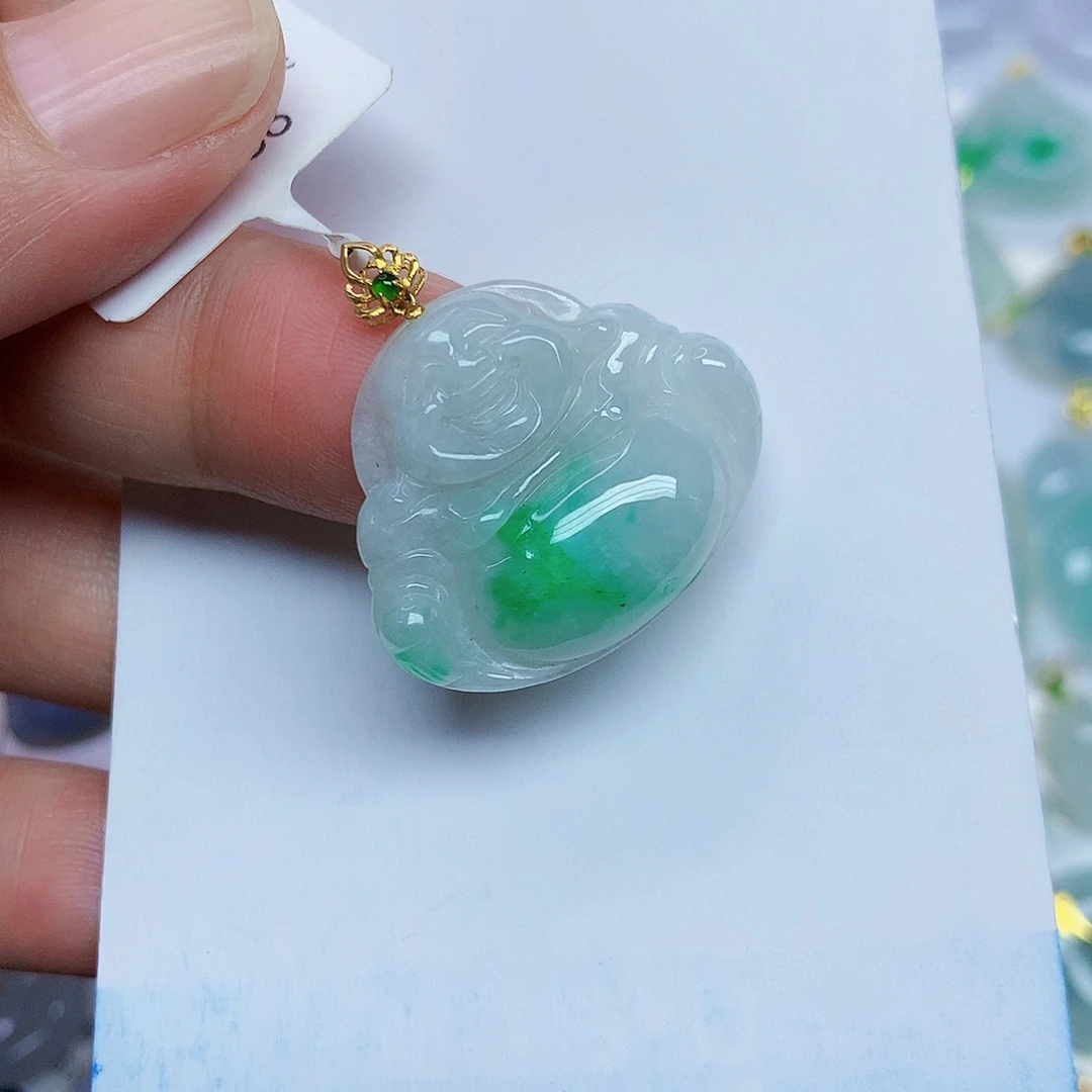 翡翠18K金镶嵌颈饰3457778