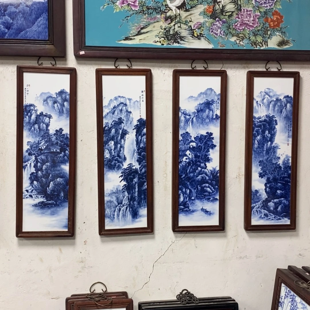 瓷80*28*4景德镇瓷板画柴窑烧制