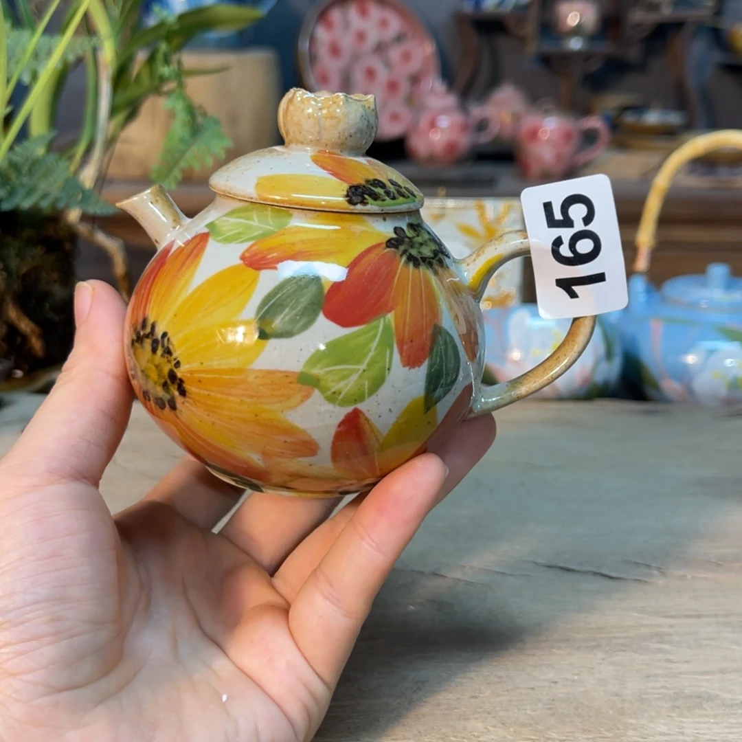 壶素浅陶瓷手工手绘