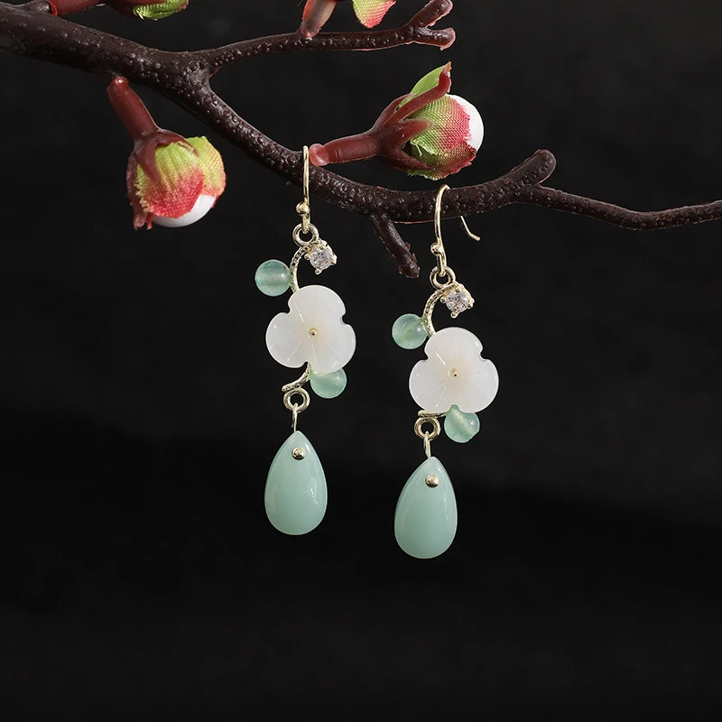 2025耳饰复古配饰国风夏古风旗袍简约耳环女搭配汉服耳坠气质耳夹