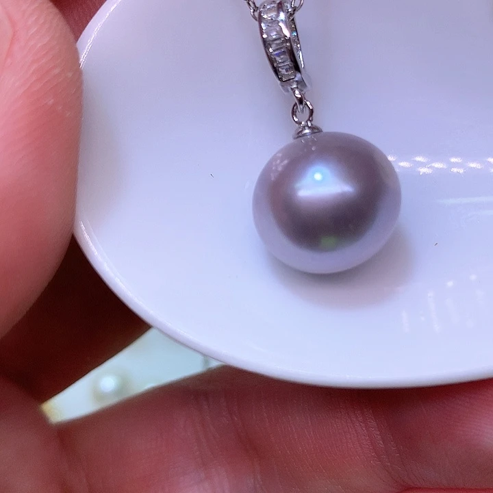 银S925镶嵌耳饰淡水珍珠