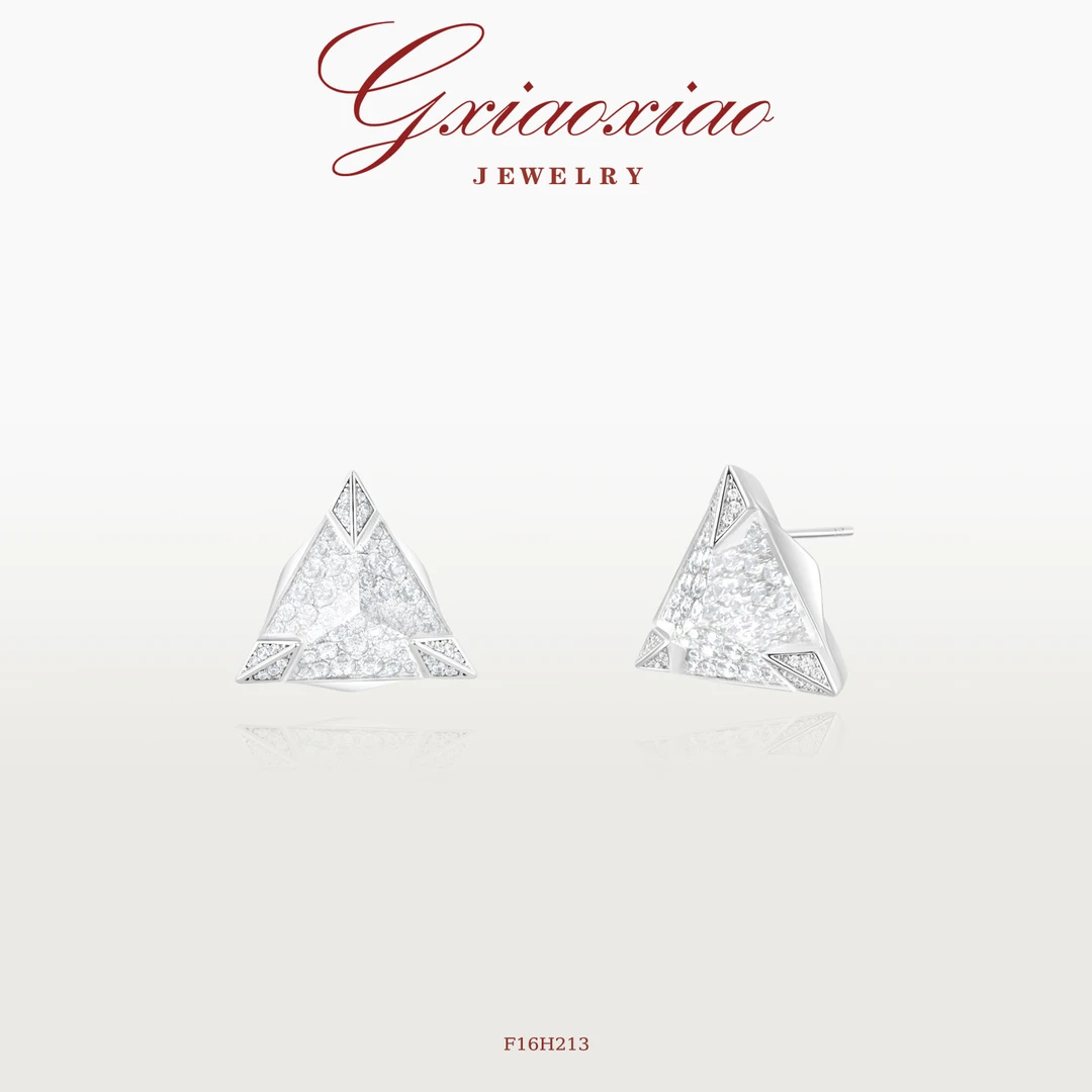 G XIAOXIAO镀K金耳饰 【三角秘境】法式气质几何三角形耳环 F16H213