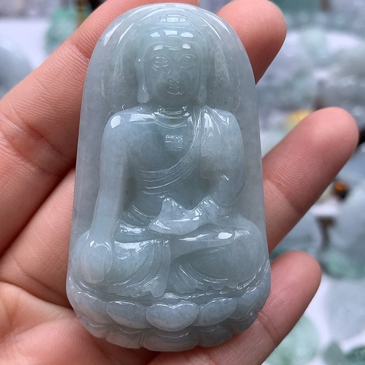 翡翠未镶嵌颈饰阿尼陀佛洒翡福利卡厚11+