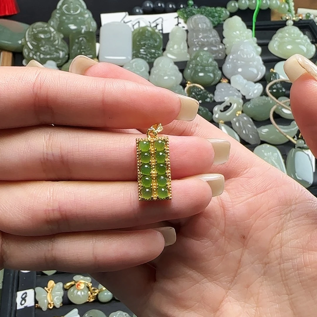 颈饰银S925镶嵌和田玉