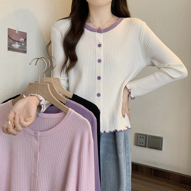 大码女装2024秋装新款洋气针织衫上衣胖妹妹宽松毛衣开衫外套8040