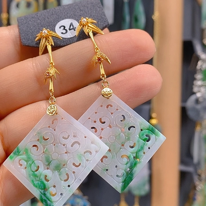 翡翠未镶嵌耳饰翡翠