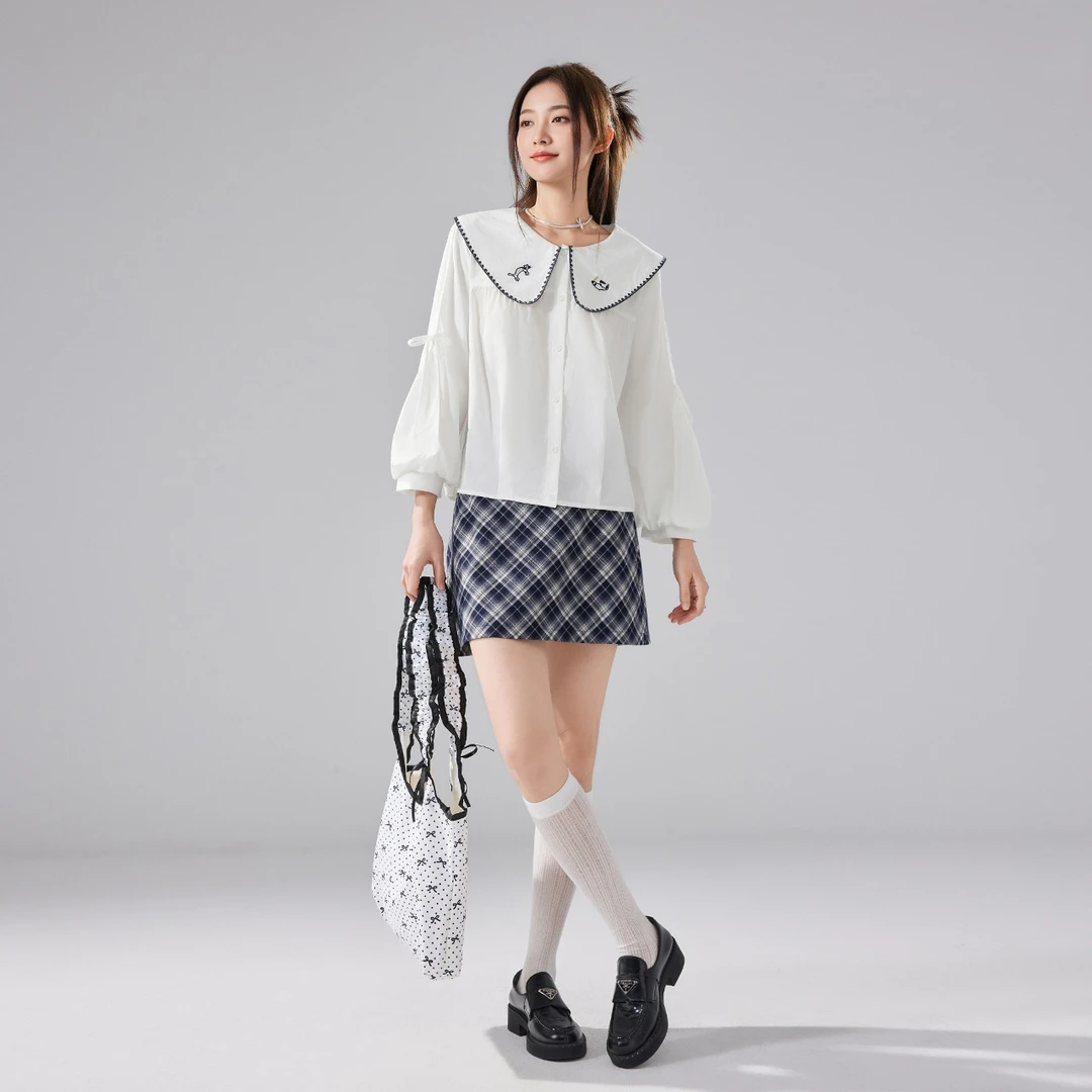 IEF/爱依服2025夏秋新款韩版小众设计感通勤百搭少女风衬衫上衣