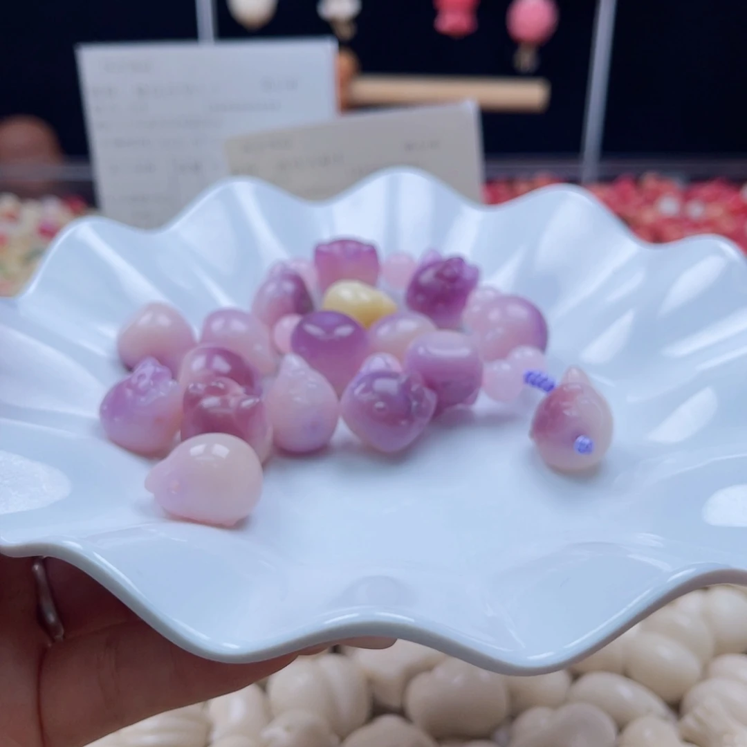 白玉菩提吊坠q17mm/5➕1颗紫色kt猫