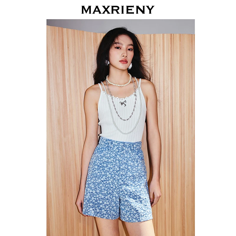 MAXRIENY精致套头针织吊带背心打底衫25春款修身显瘦欧若智性风