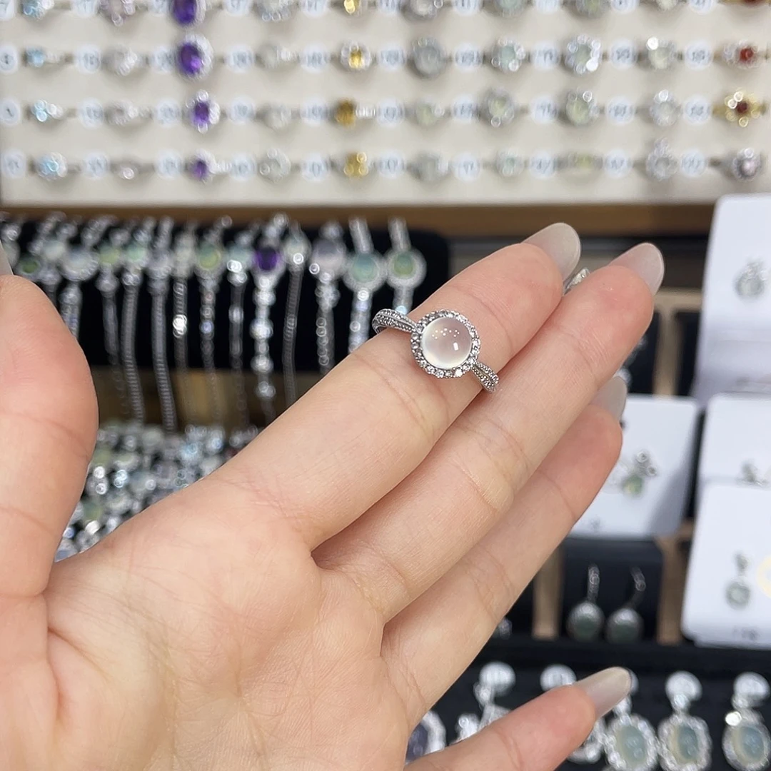 @***雄蛇纹石玉银S925镶嵌戒指