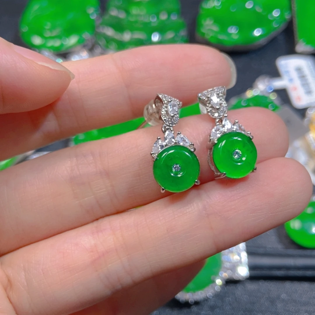 翡翠银S925镶嵌吊坠(不含链)