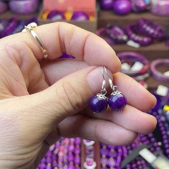 非金属南非老料耳坠F5