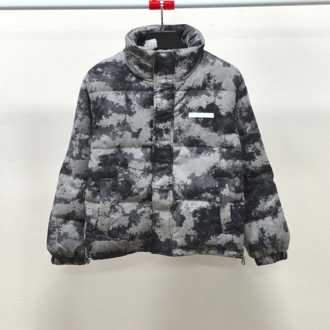 男士扎染立领保暖时尚舒适棉服休闲