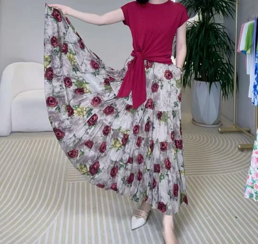 N51-100夏季高腰百褶半身裙合集