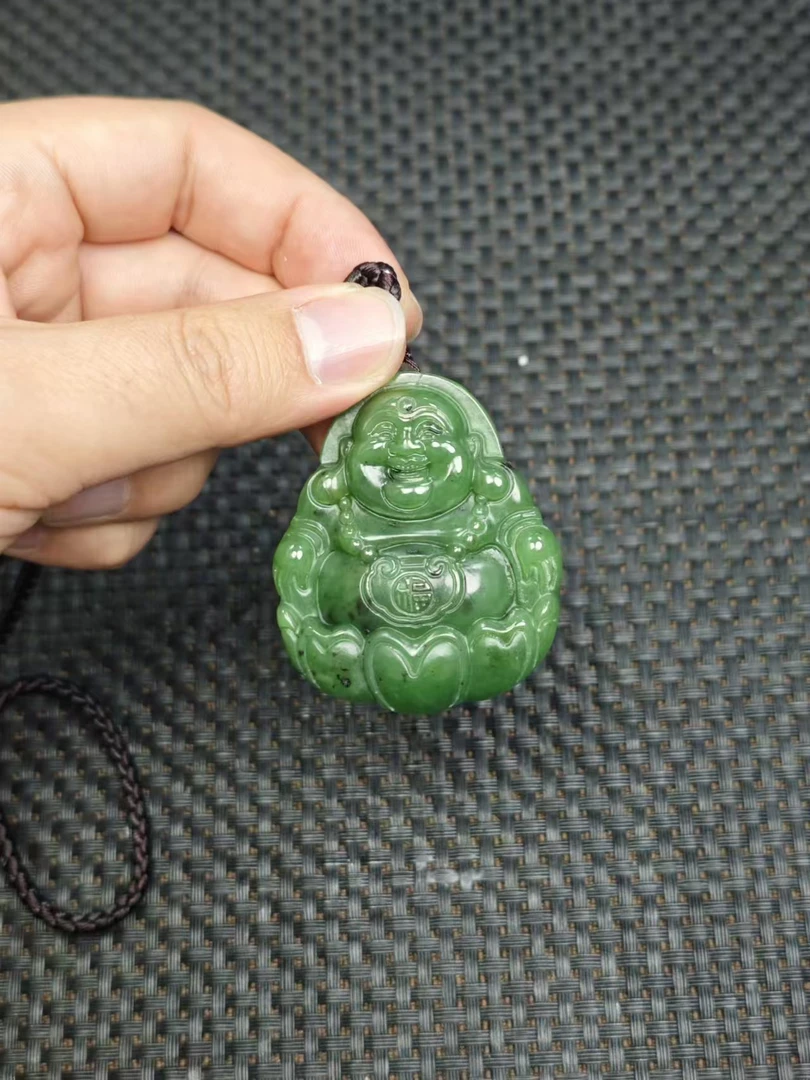 天然和田玉老料碧玉佛公2.16清货1