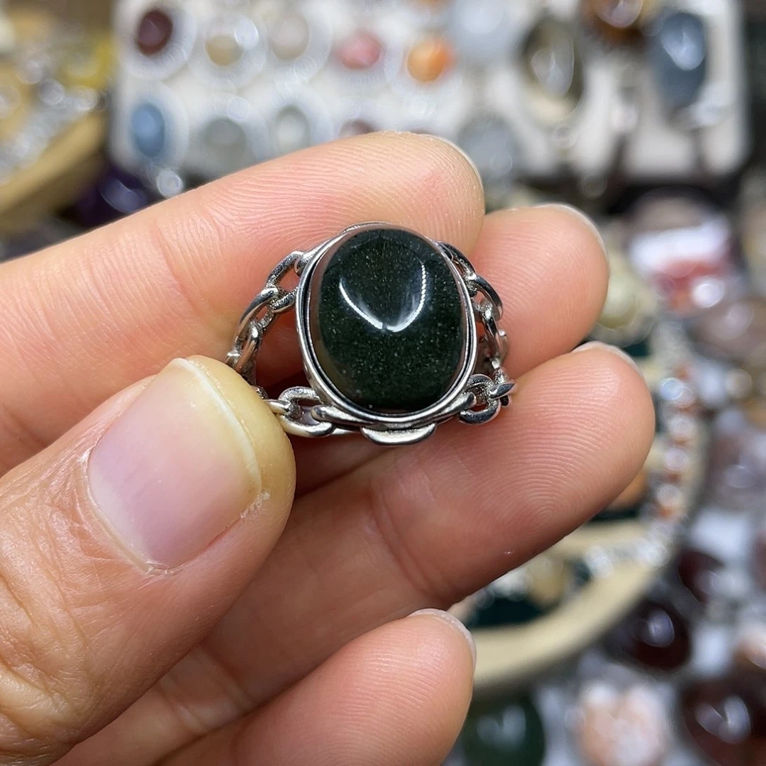 【闪购商品】银S925镶嵌珠宝半成品水晶戒指