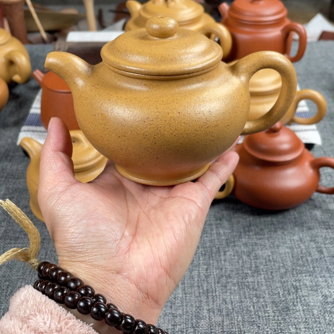 紫砂茶壶黄金段多只全手30目350
