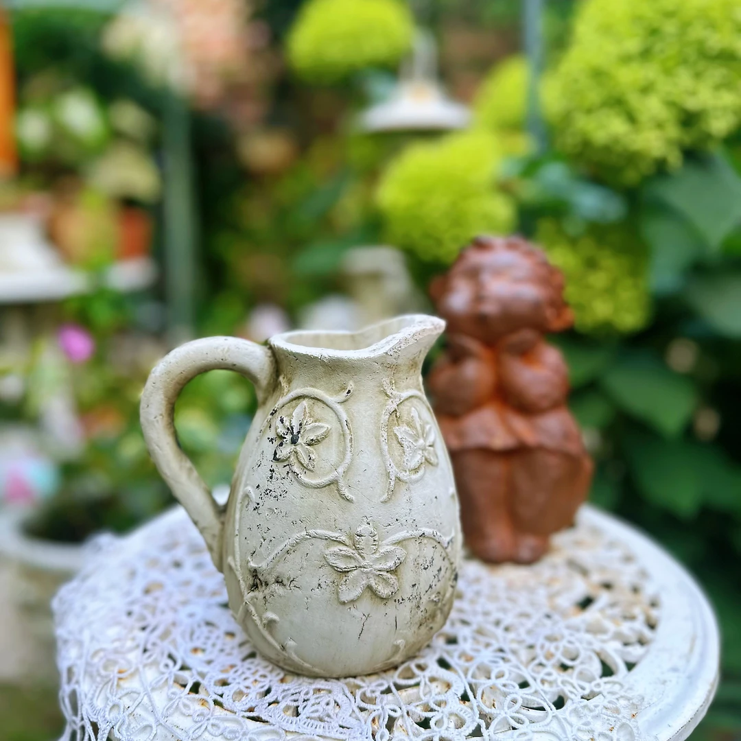 【那里花止】手压雕花欧式水壶陶盆园艺杂货摆件多肉草花盆