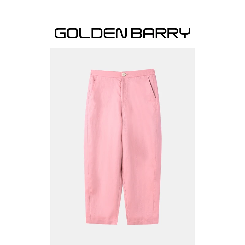 GOLDENBARRY|521046莱赛尔亚麻休闲萝卜裤