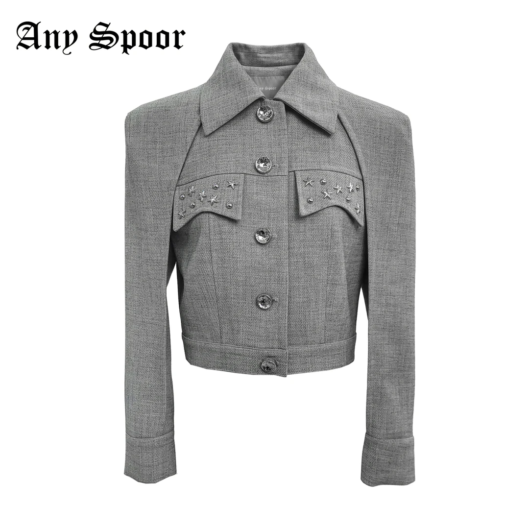 【老板娘夏天】设计师时尚休闲黑色短款西装外套13302