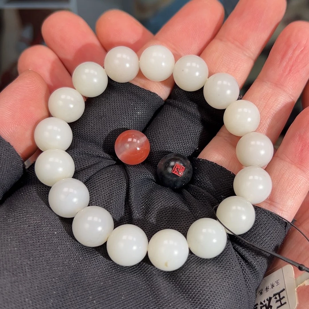 手串未镶嵌和田玉晓*定制新疆米达12mm