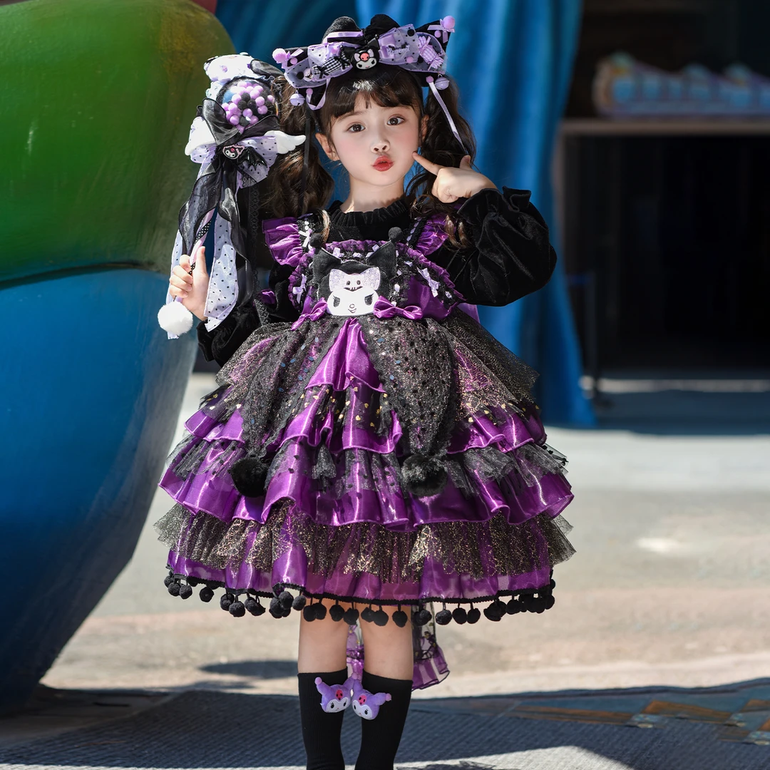 库洛米裙子女童洛丽塔宝宝公主裙女孩秋冬生日礼服万圣节儿童服装