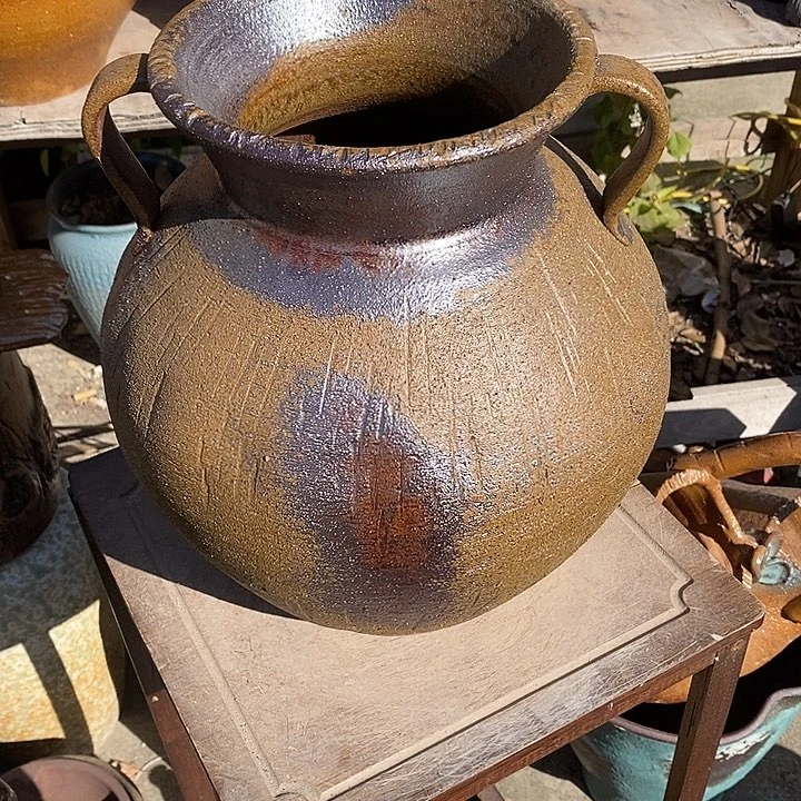 紫砂花盆口18高度30无孔