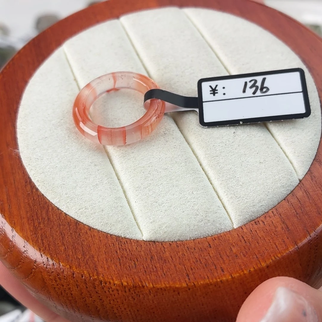 和田玉未镶嵌戒指Q59红泥鳅背内径15.3