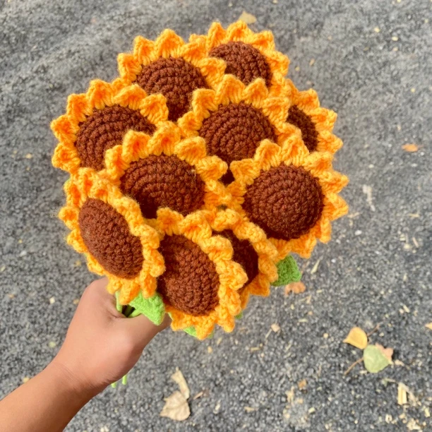 成品发货编制毛线向日葵礼物教师节母亲节送闺蜜纯手工编织太阳花
