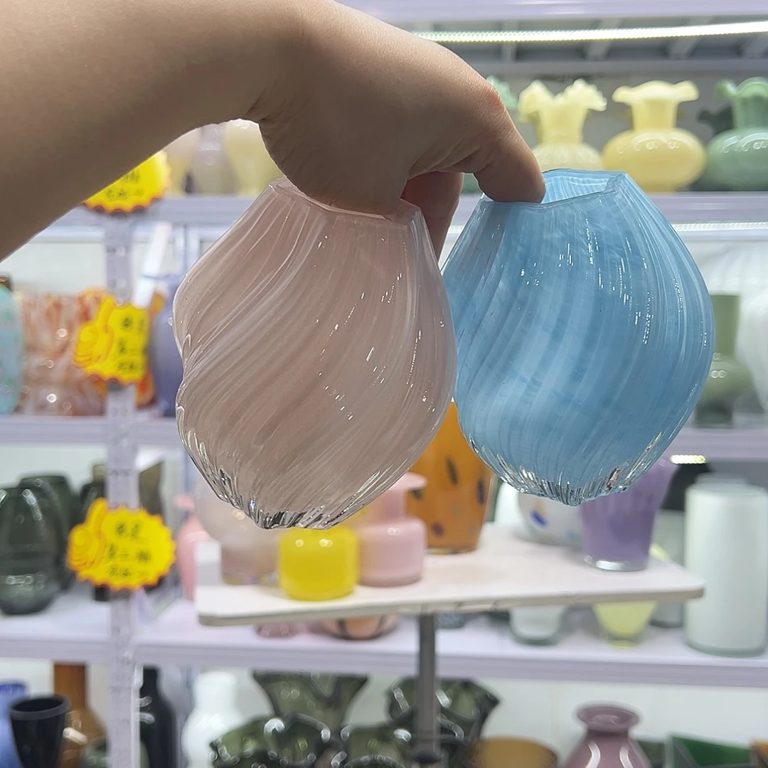 粉色蓝色花瓶078990